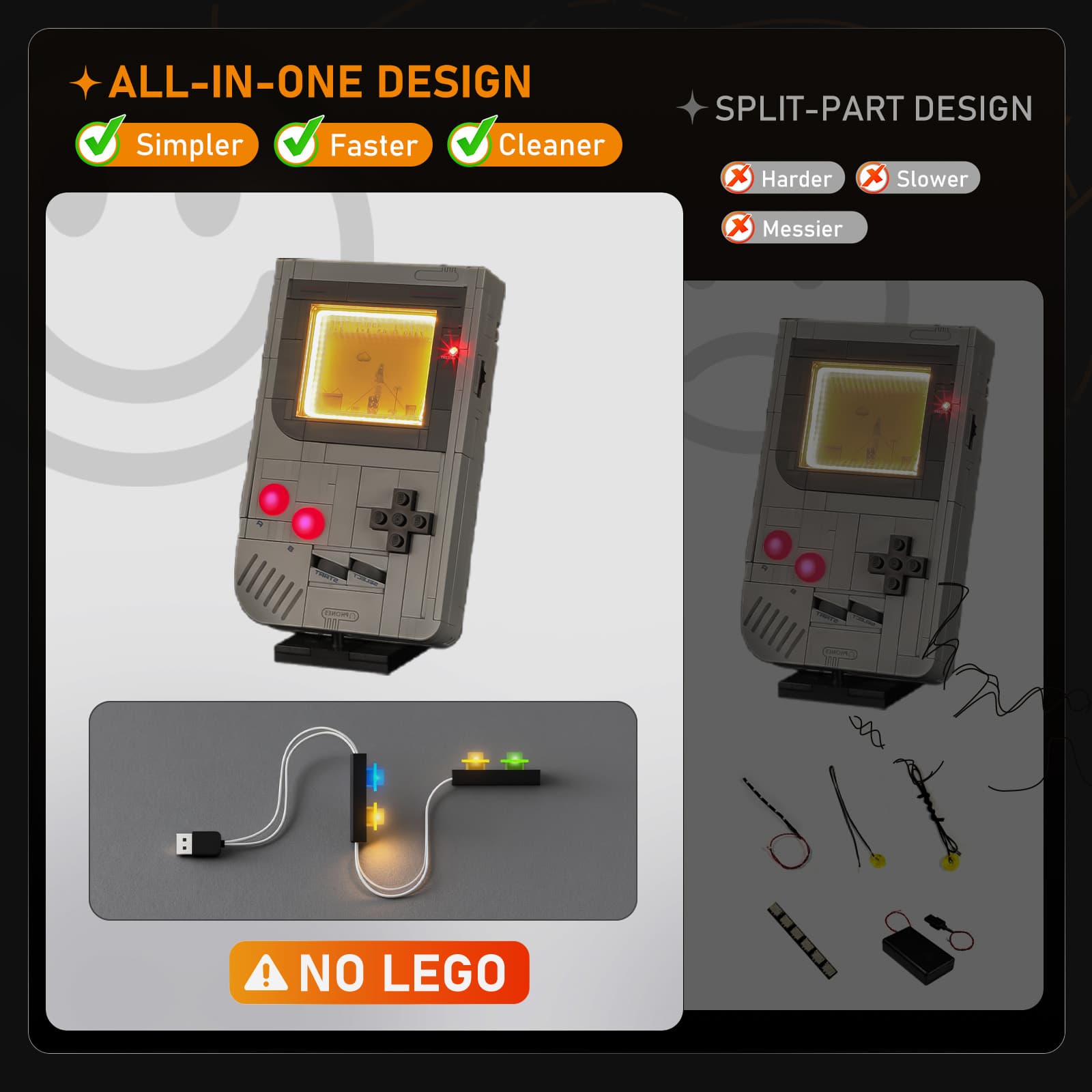 Lightailing Light Kit for LEGO Game Boy 72046- 3