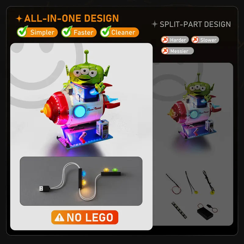 Light Kit for Alien with Pizza Planet Rocket Ride 43307-Lightailing