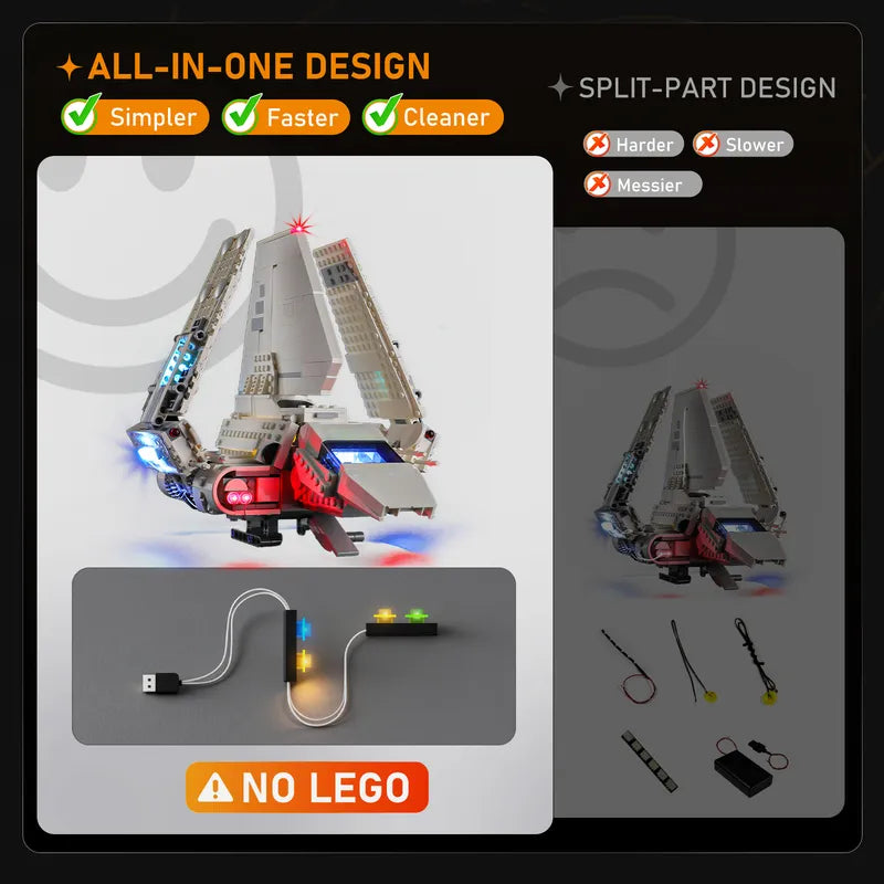 Light kit for Imperial Lambda-Class Shuttle 75459 | Lightailing
