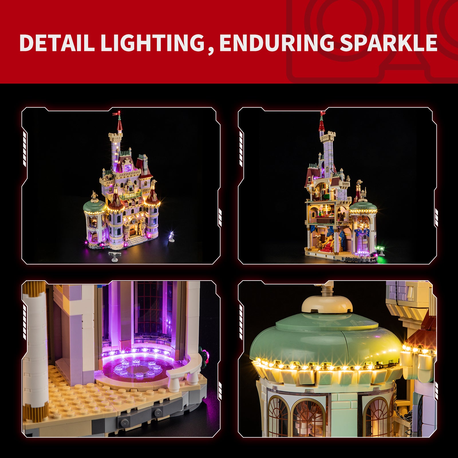 Light Kit for Beauty and the Beast Castle 43263 - Briksmax 2.0