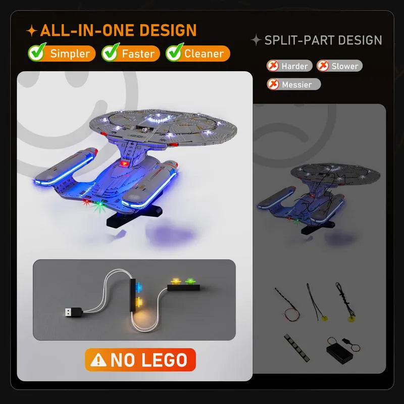 Remote Light Kit for Star Trek: U.S.S. Enterprise NCC-1701-D 10356 - Lightailing