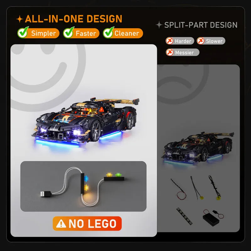 Light kit for Koenigsegg Sadair's Spear 42232 | Lightailing