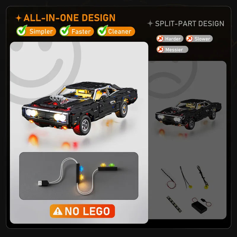 Light kit for Fast and Furious Dodge Charger R/T Car 42231  - Lightailing