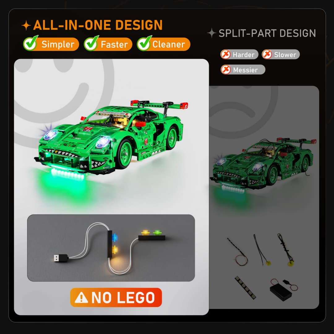 Light Kit for Porsche 911 GT3 R REXY AO Racing Car 42224- Lightailing