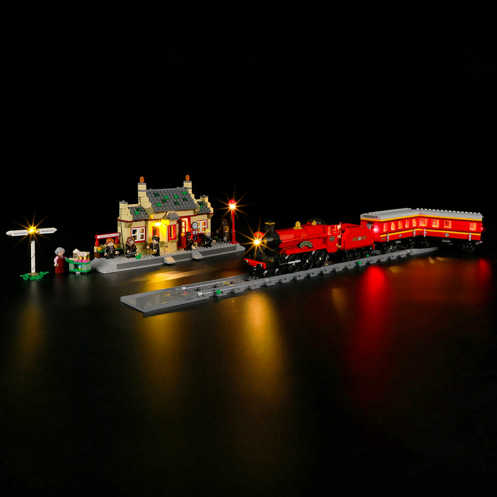 Kit d'éclairage pour train Poudlard Express™ avec gare de Pré-au-Lard™ 76423-BriksMax