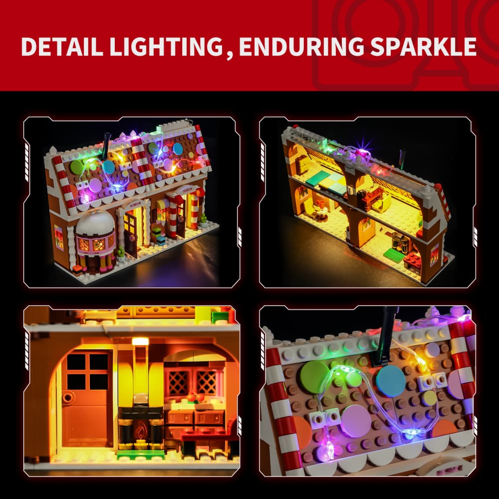 Light Kit for Festive Gingerbread House 40809- Briksmax 2.0