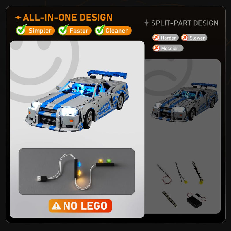 Lightailing Light Kit for LEGO 2 Fast 2 Furious Nissan Skyline GT