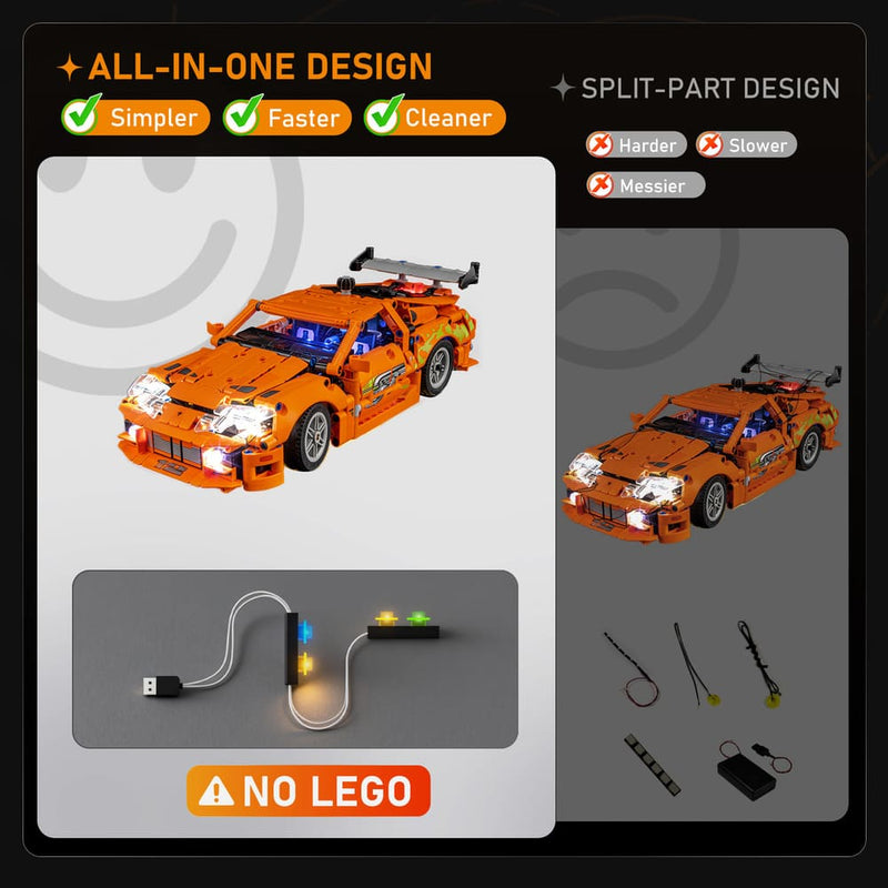 LED Light Kit for LEGO Fast & Furious Toyota Supra MK4 42204