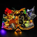 LEGO Ocarina of Time – The Final Battle 77093 illuminated with briksmax lighting kit in complete display