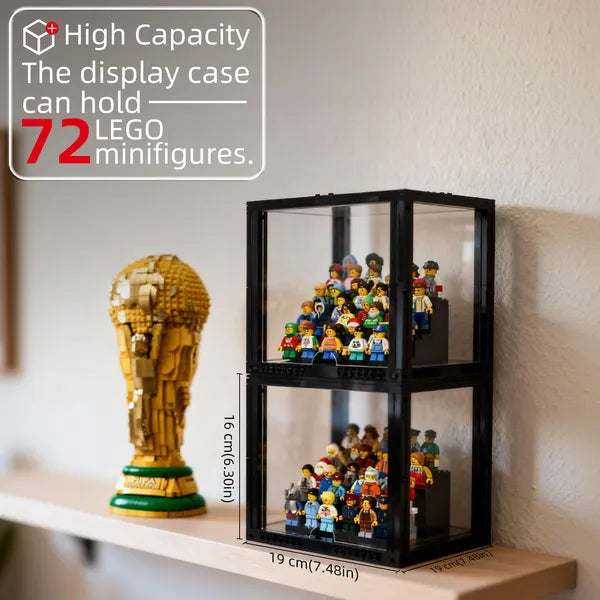 Compact 4-Tier Display Case for 72 LEGO® Minifigures (2 Pack)| BRIKSMAX