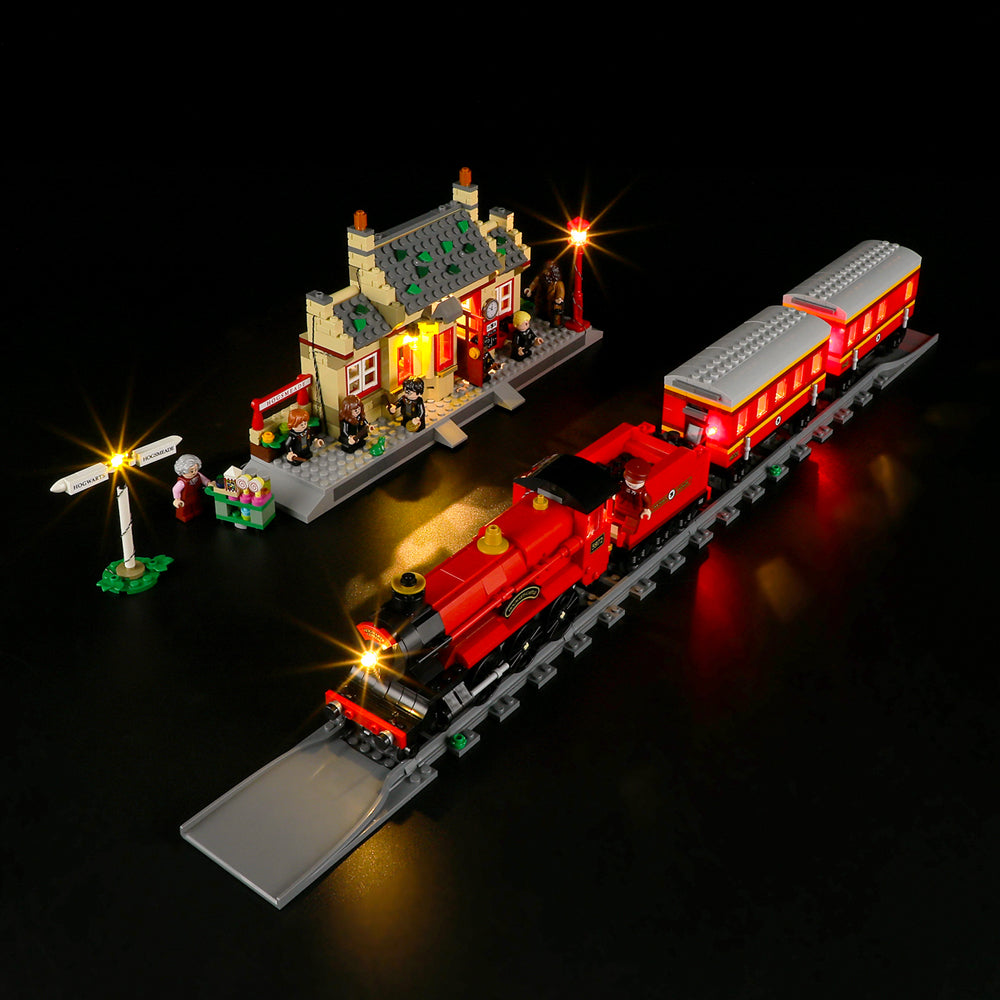 Kit d'éclairage pour train Poudlard Express™ avec gare de Pré-au-Lard™ 76423-BriksMax
