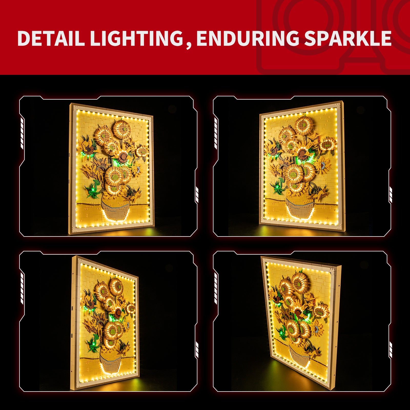 Lichtset für Vincent van Gogh – Sonnenblumen 31215 - Briksmax 2.0 (Fernbedienungsversion)