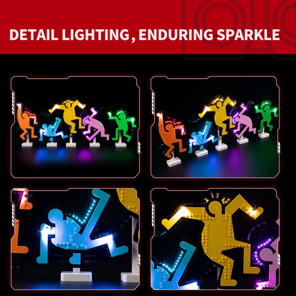 Lichtset für Keith Haring – Tanzende Figuren 31216 – Briksmax 2.0