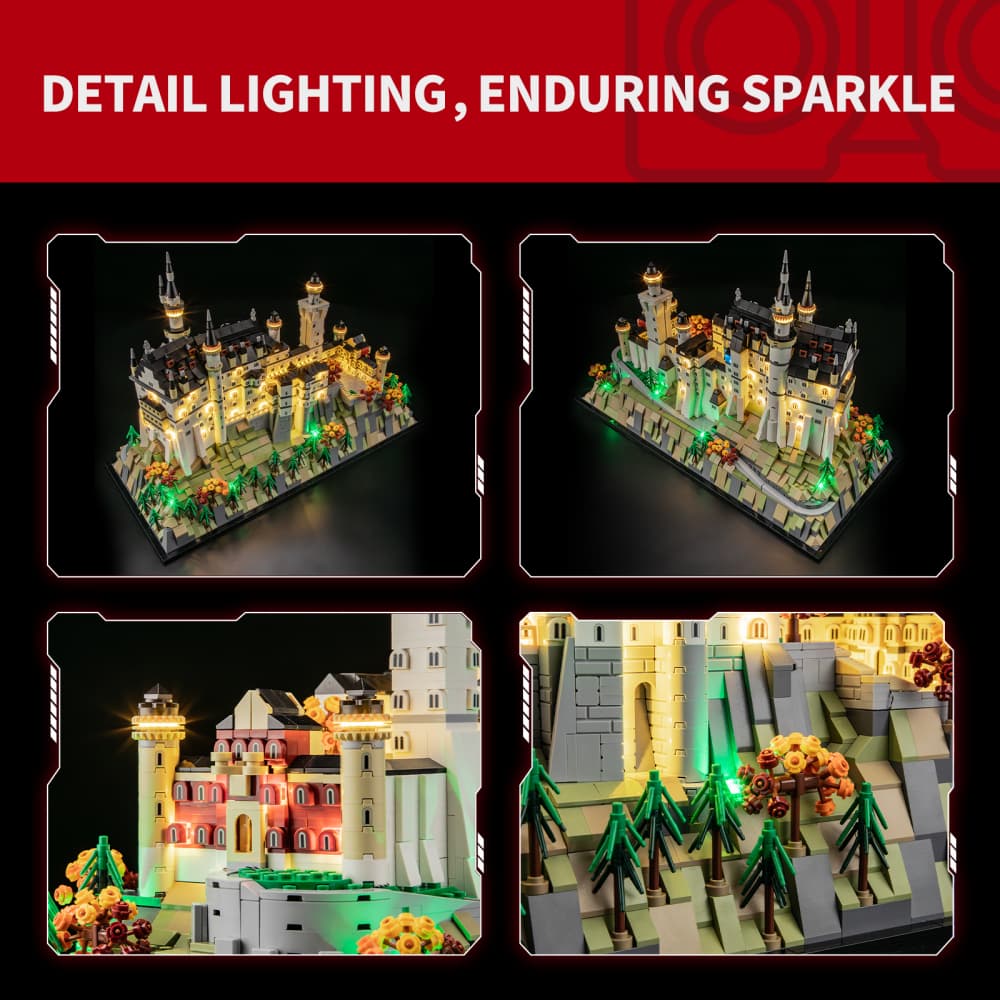 Kit d'éclairage pour le château de Neuschwanstein 21063 - Briksmax 2.0