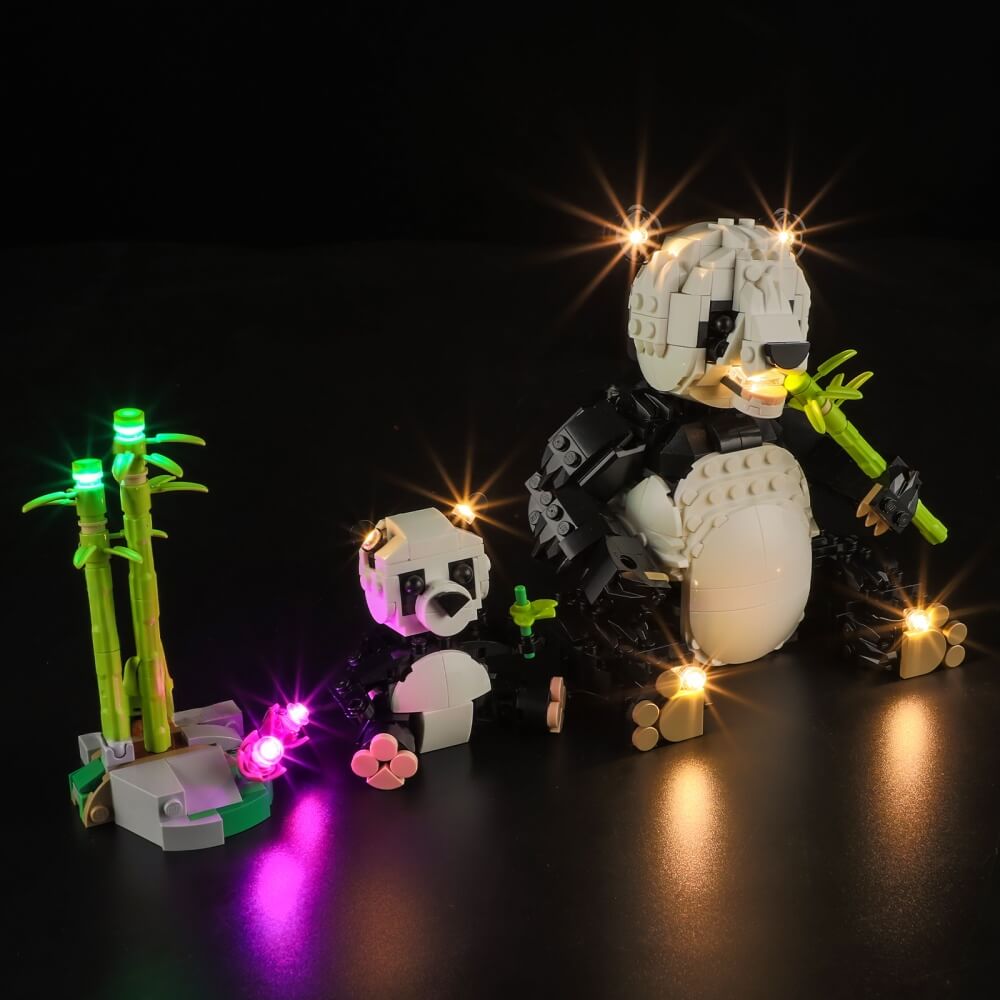 Kit d'éclairage pour animaux sauvages : Famille de pandas 31165 - Briksmax 2.0