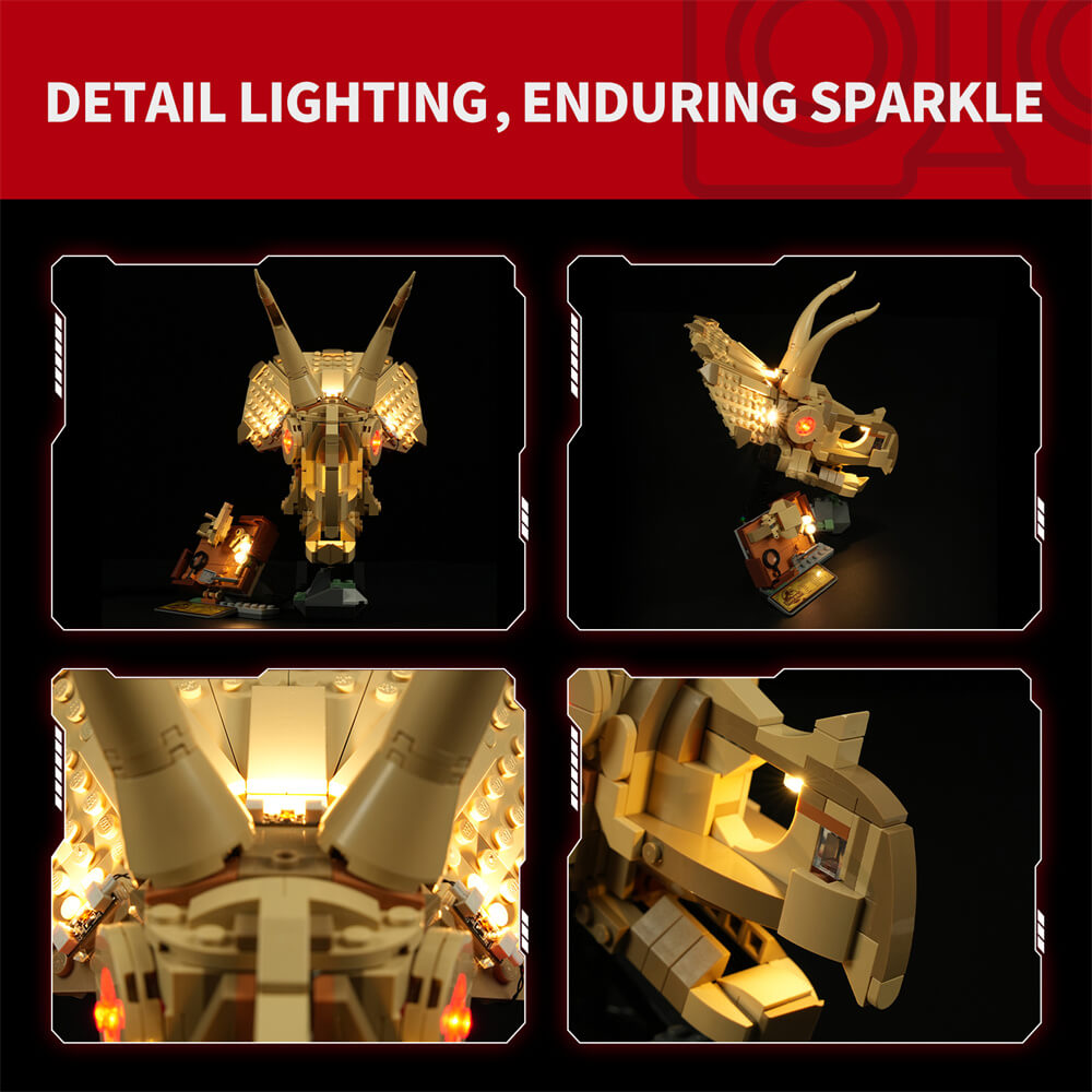 Light Kit for Dinosaur Fossils: Triceratops Skull 76969 - Briksmax 2.0