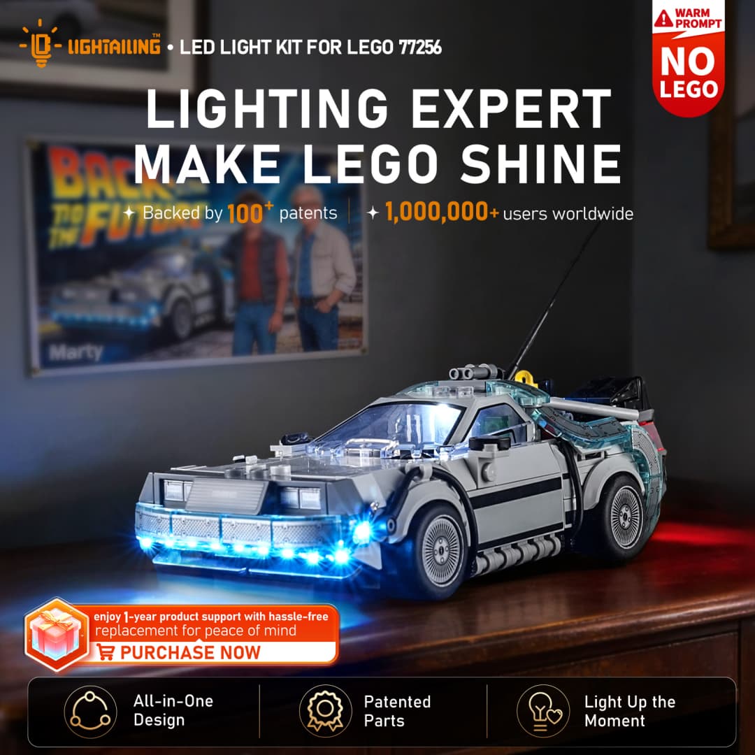 Light Kit for Time Machine from Back to the Future 77256- Lightailing | Cinematic (Balanced Light)