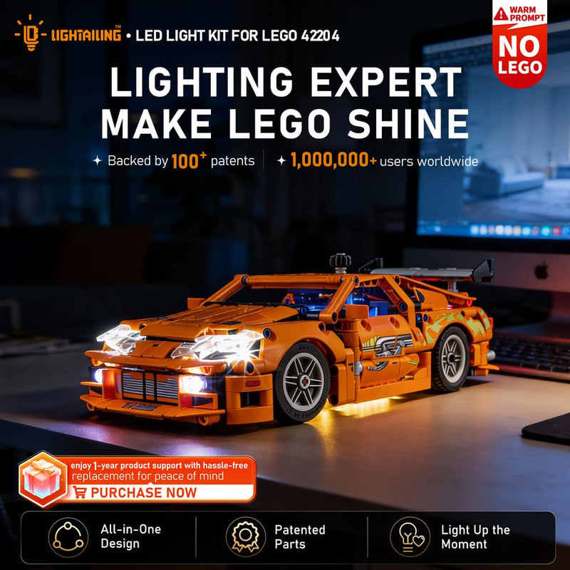 LED Light Kit for LEGO Fast & Furious Toyota Supra MK4 42204