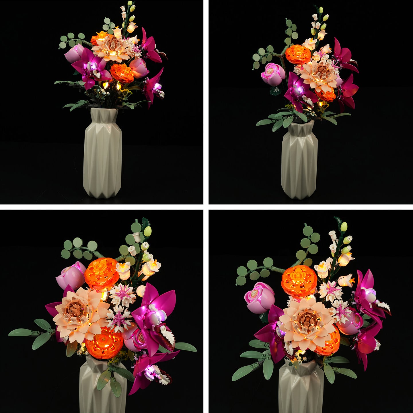 Beleuchtungsset für hübschen rosa Blumenstrauß 10342-Briksmax