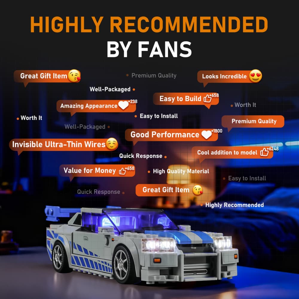 Light Kit for 2 Fast 2 Furious Nissan Skyline GT-R (R34) 76917-Lightailing