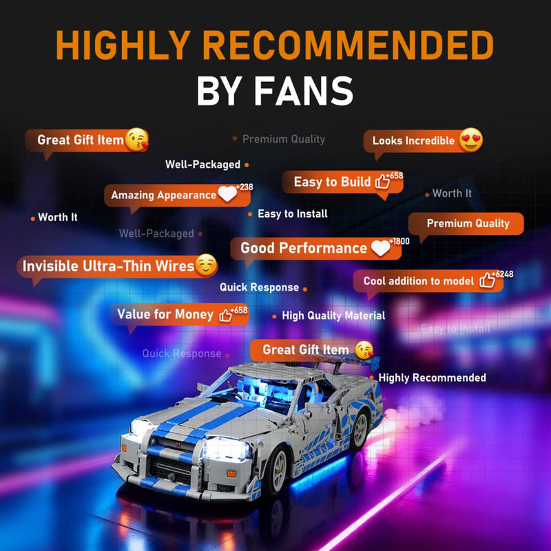 特価　OlyLife SKYLINE（2セット） Lightailing Light Kit for LEGO 2 Fast 2 Furious Nissan Skyline GT