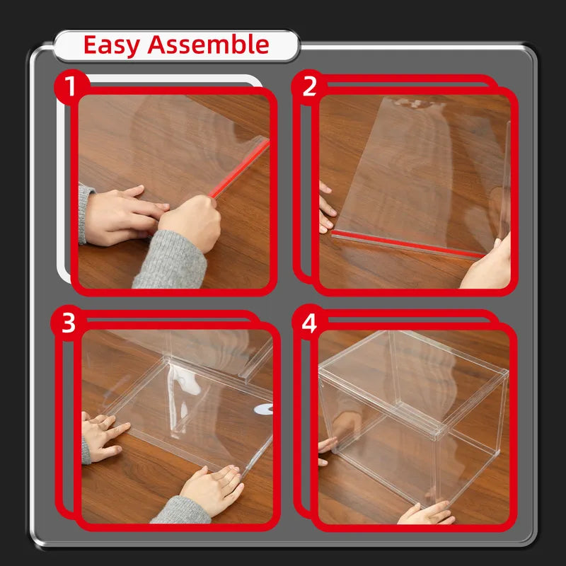 Display Case with Dust Cover(15× 15 × 35 cm) | 2 Pack