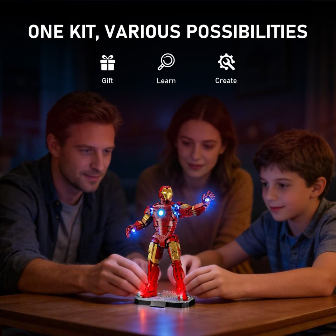 Touch-Control-Beleuchtungsset für Iron Man Mark 3 Collectors' Edition 76344 – Briksmax 2.0