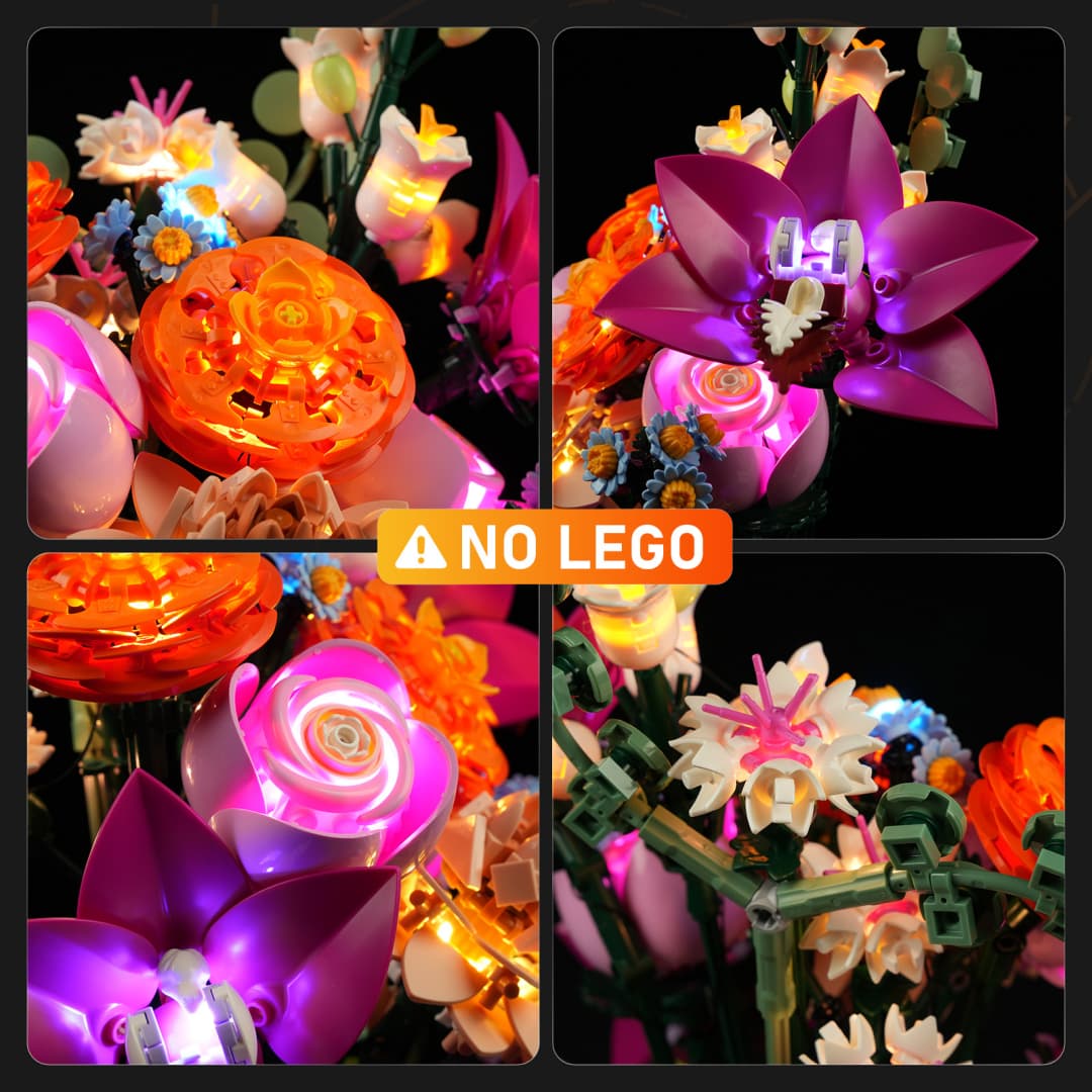 Beleuchtungsset für hübschen rosa Blumenstrauß 10342-Lightailing