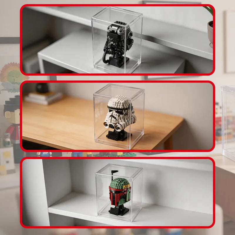 Display Case with Dust Cover(20 × 20 × 25 cm) | 2 Pack