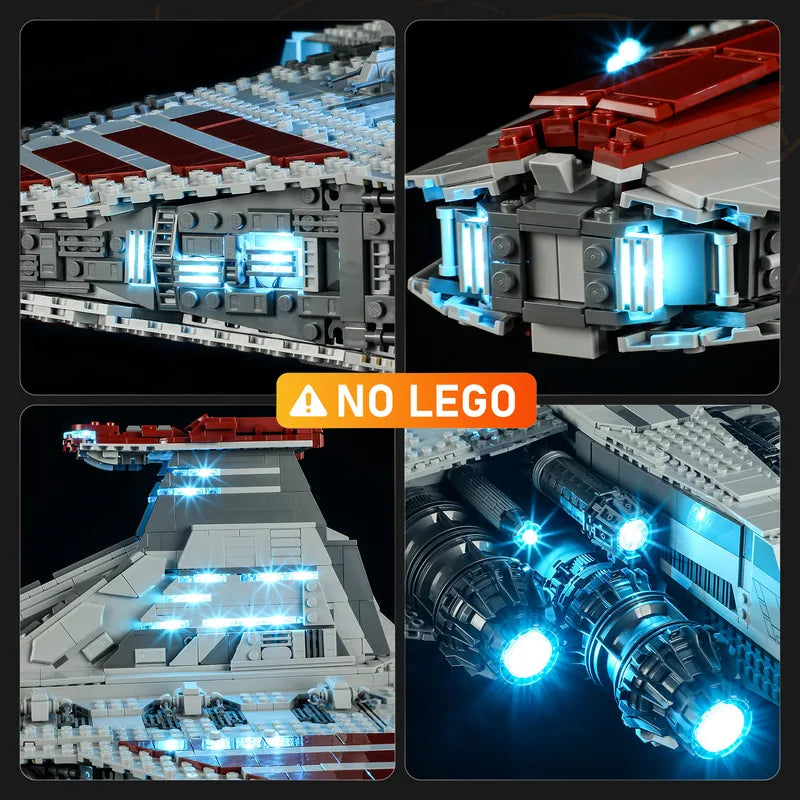 Lichtset für den Angriffskreuzer der Republik der Venator-Klasse 75367-Lightailing