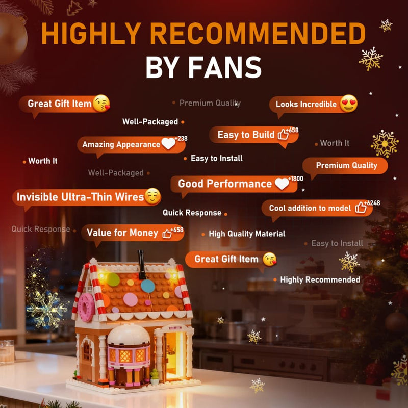 Beleuchtungsset für festliches Lebkuchenhaus 40809 - Lightailing