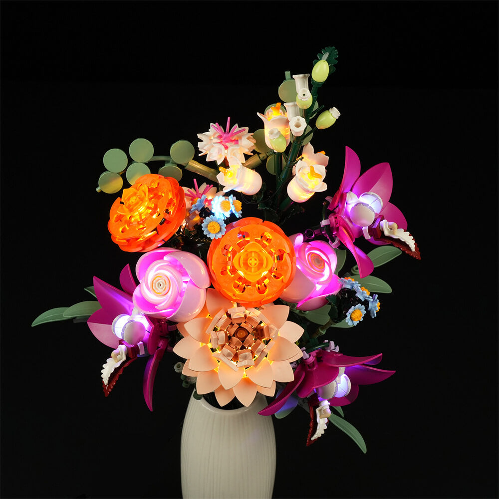 Beleuchtungsset für hübschen rosa Blumenstrauß 10342-Lightailing