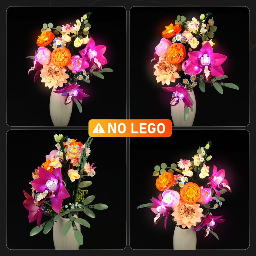 Beleuchtungsset für hübschen rosa Blumenstrauß 10342-Lightailing