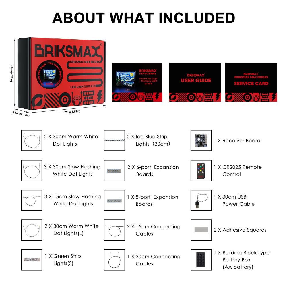 Light Kit For Vincent van Gogh - The Starry Night 21333| Remove Control - Briksmax
