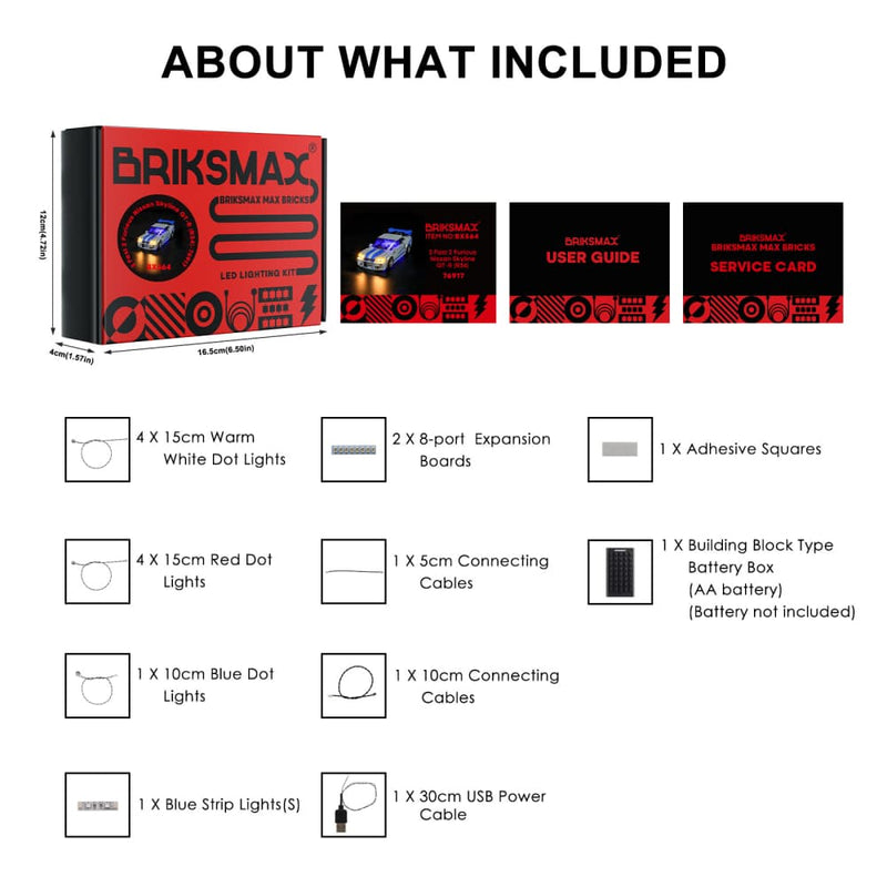 Briksmax Light Kit für 2 schnelle 2 Furious Nissan Skyline GT-R (R34) 76917