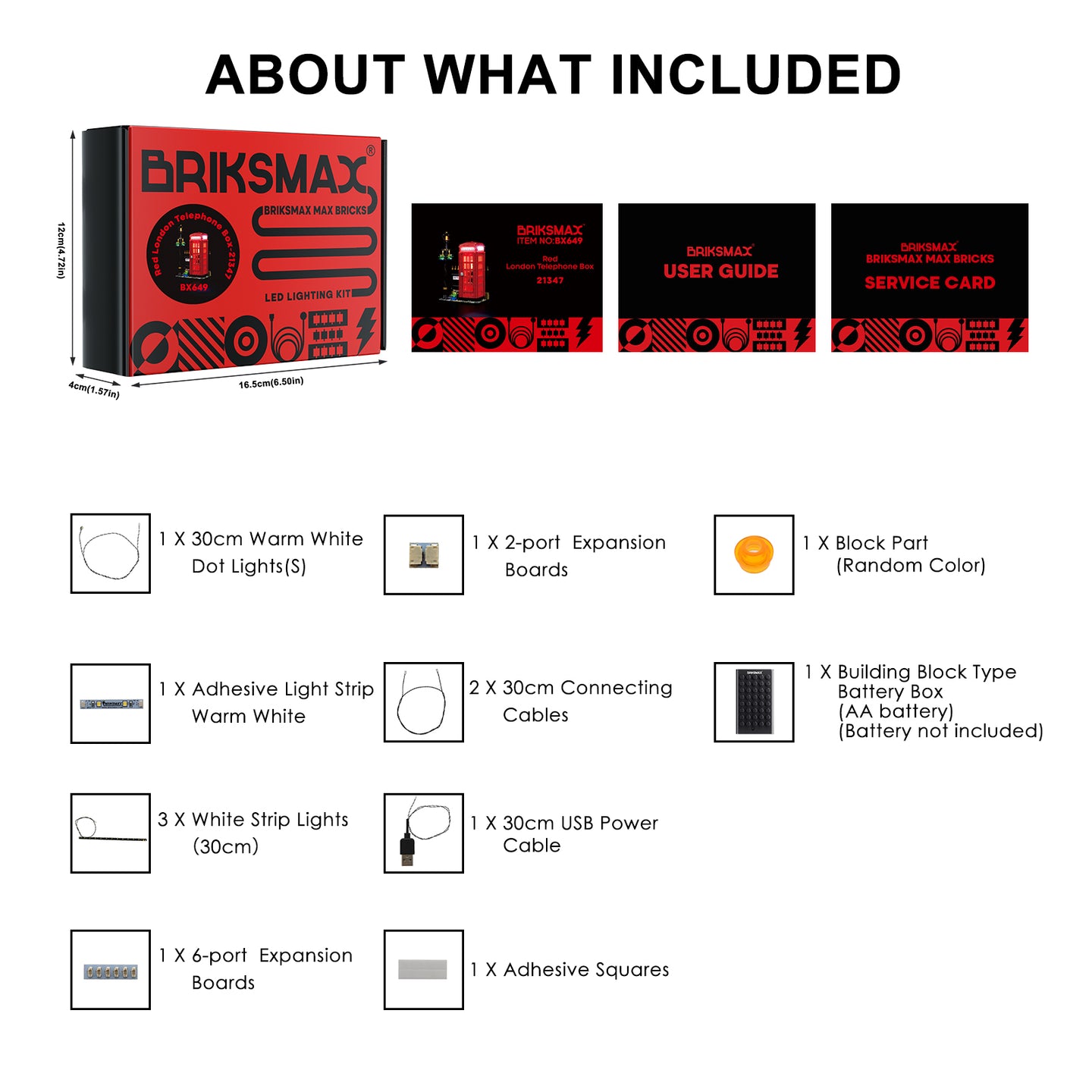 Kit d'éclairage pour cabine téléphonique rouge londonienne 21347-Briksmax