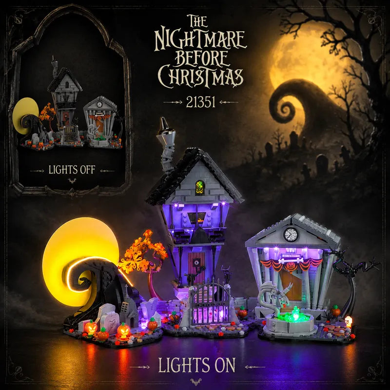Remote Light kit for Disney Tim Burton's The Nightmare Before Christmas 21351 - Briksmax 2.0