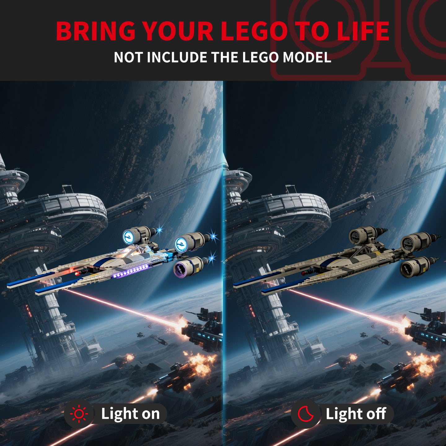 BriksMax 2.0 Light Kit For Rebel U-Wing Starfighter #75399-3