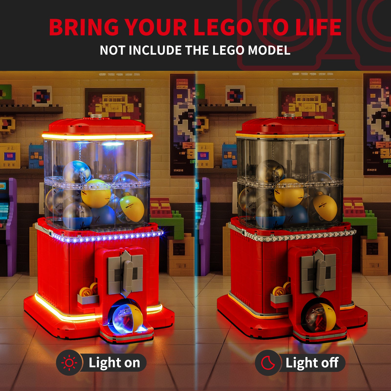 Briksmax 2.0 Light Kit For LEGO Minifigure Vending Machine #21358-3