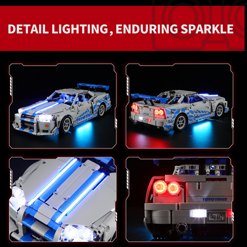 Beleuchtungsset für den Nissan Skyline GT-R (R34) aus 2 Fast 2 Furious (Auto 42210) - Briksmax 2.0