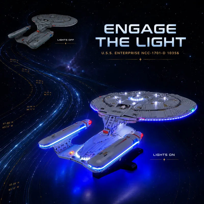Light Kit for Star Trek: U.S.S. Enterprise NCC-1701-D 10356（Premium Version）- Briksmax 2.0