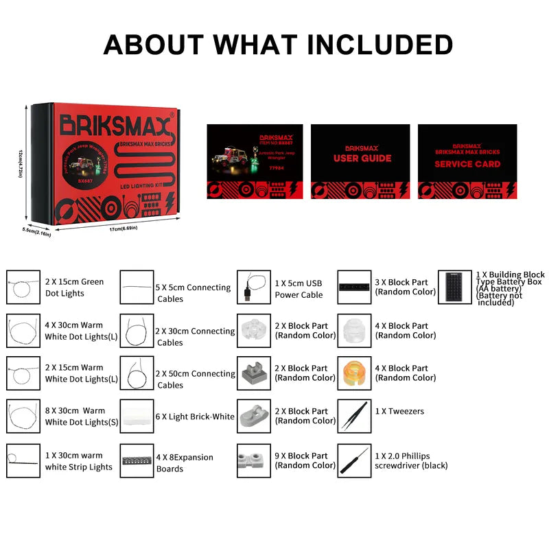 Beleuchtungsset für Jurassic Park Jeep Wrangler 77984 – Briksmax 2.0