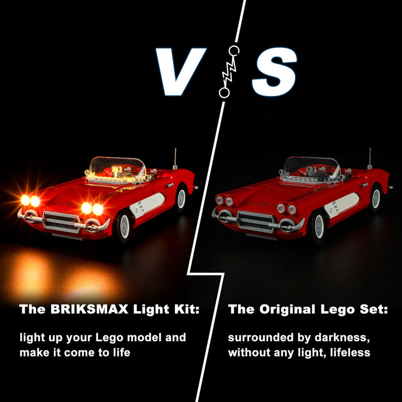 Kit d'éclairage Briksmax pour LEGO Chevrolet Corvette 1961 10321