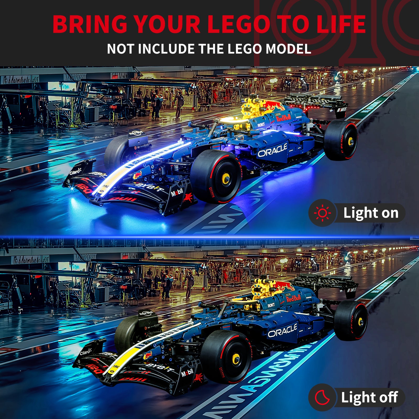 Briksmax 2.0 Light Kit For LEGO Oracle Red Bull Racing RB20 F1 Car #42206-4