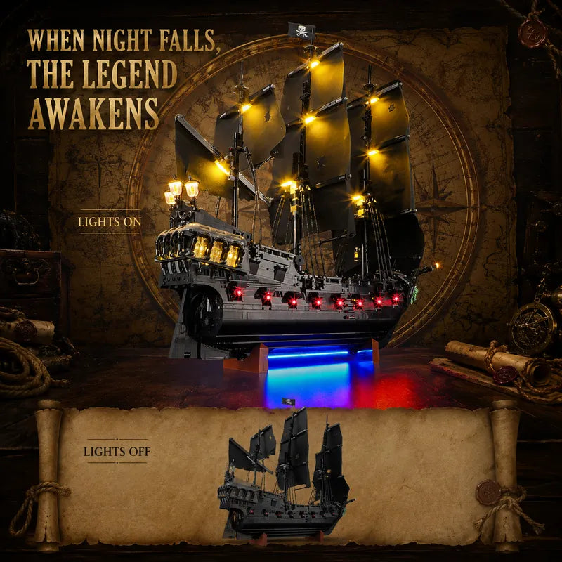 Light Kit for Captain Jack Sparrow's Pirate Ship 10365| Crimson Glow | Lightailing