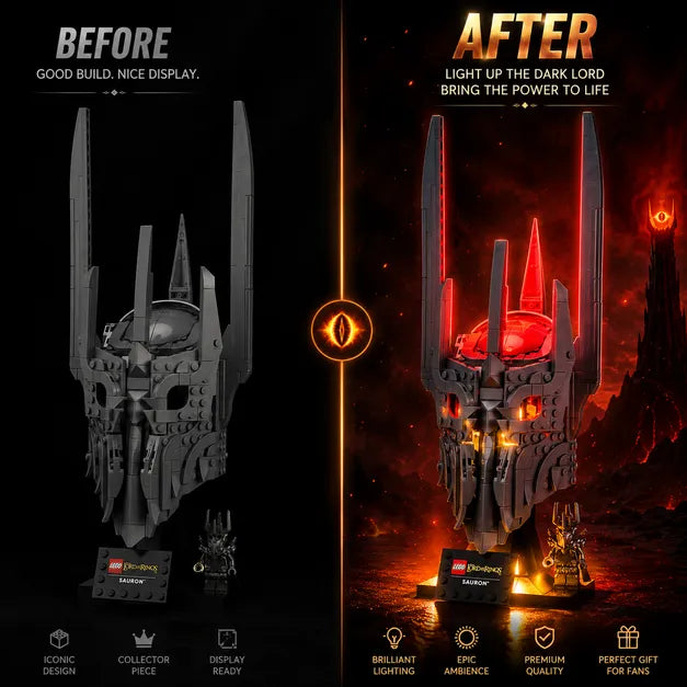 Light Kit for The Lord of the Rings: Sauron's Helmet 11373 - Briksmax 2.0