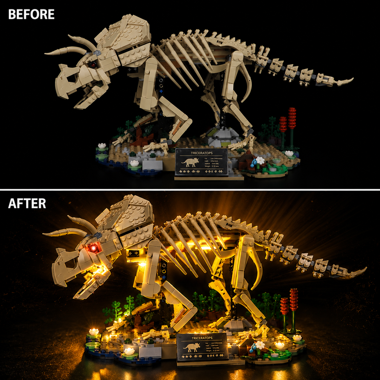 Light kit for Dinosaur Fossils: Triceratops 77985 - Lightailing