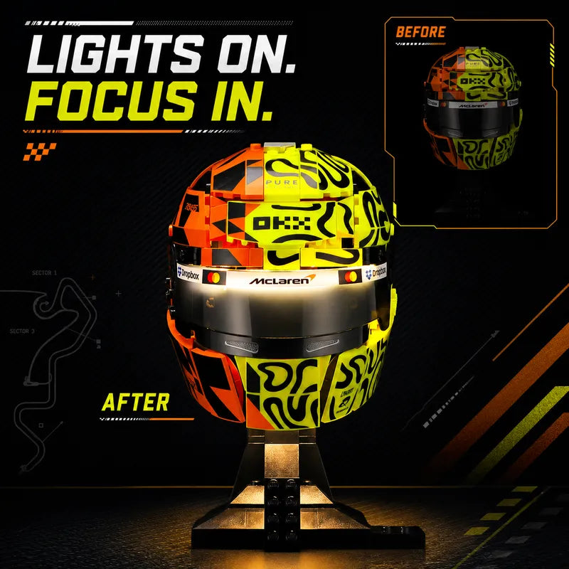 Light kit for McLaren Mastercard F1 Team Lando Norris Helmet 43023 | Wave Sensor Control | Briksmax 2.0