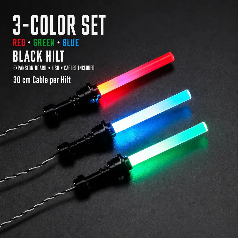Kit de LED Sabre Laser Star Wars – Rouge / Vert / Bleu + Carte d'extension, USB et Câbles