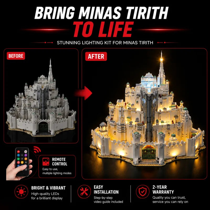 Remote Light kit for The Lord of the Rings: Minas Tirith 11377 - Briksmax 2.0